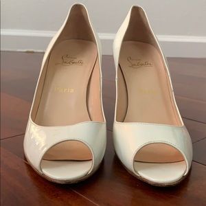 Louboutin Patent Leather Sandal in White 40.5